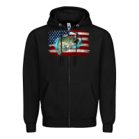 Black American Flag Fish Zipper Hoodie - Jasminsmagicworld