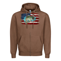 Chestnut American Flag Fish Zipper Hoodie - Jasminsmagicworld