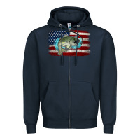 Navy American Flag Fish Zipper Hoodie - Jasminsmagicworld