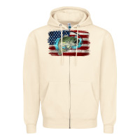 Sandshell American Flag Fish Zipper Hoodie - Jasminsmagicworld