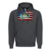 Smoke American Flag Fish Zipper Hoodie - Jasminsmagicworld
