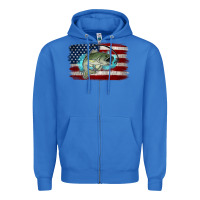True Royal American Flag Fish Zipper Hoodie - Jasminsmagicworld