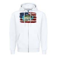 White American Flag Fish Zipper Hoodie - Jasminsmagicworld
