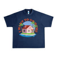 Navy i want to go home Urban Heavy Tee - linhVisuals