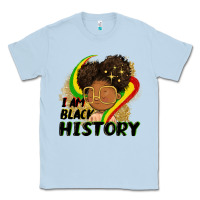 Dusty Blue I am black history Classic Tee - FaDigitalArtStudio