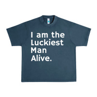 Midnight Navy luckiest man alive Urban Heavy Tee - linhVisuals