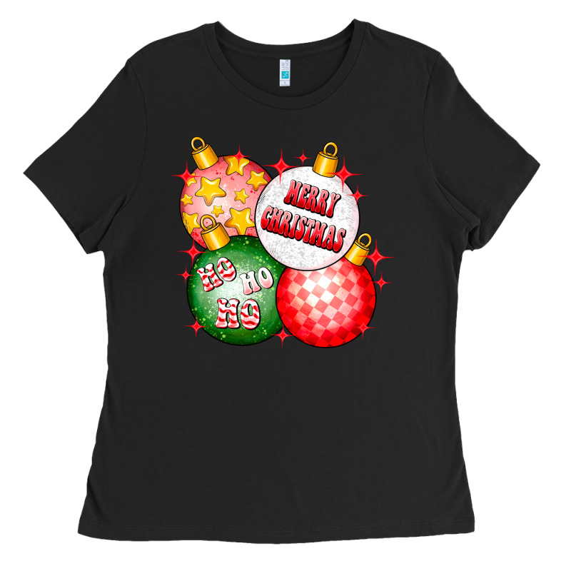 Merry Christmas Ball Ladies Tee by CowhideDigitalArt | Teevron