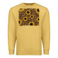 Antique Gold leopard sunflowers background Premium Sweatshirt - RanaPortraitStore