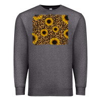 Charcoal Heather leopard sunflowers background Premium Sweatshirt - RanaPortraitStore