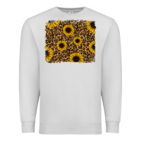Dove Grey leopard sunflowers background Premium Sweatshirt - RanaPortraitStore