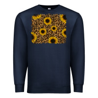 Navy leopard sunflowers background Premium Sweatshirt - RanaPortraitStore