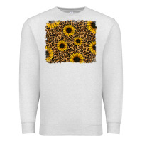 Oatmeal Heather leopard sunflowers background Premium Sweatshirt - RanaPortraitStore