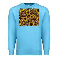 Ocean Blue leopard sunflowers background Premium Sweatshirt - RanaPortraitStore