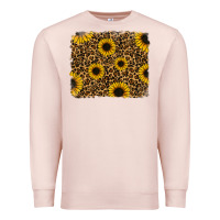 Pale Pink leopard sunflowers background Premium Sweatshirt - RanaPortraitStore