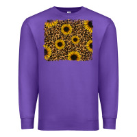 Purple leopard sunflowers background Premium Sweatshirt - RanaPortraitStore