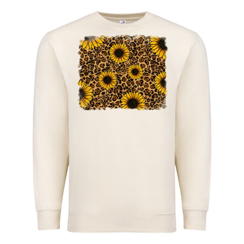 Leopard Sunflowers Background Premium Sweatshirt by RanaPortraitStore | Teevron