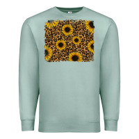 Seafoam leopard sunflowers background Premium Sweatshirt - RanaPortraitStore