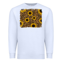 White leopard sunflowers background Premium Sweatshirt - RanaPortraitStore