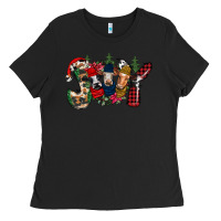 Black joy Christmas cows Ladies Tee - CowhideDigitalArt