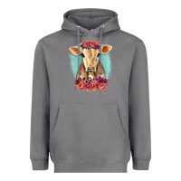 Storm Floral Cow Heavyweight Hoodie - RanaPortraitStore