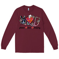 Burgundy peace love nursing Long Sleeve Tee - SublimationCraftShop