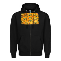 Black School Bus Pattern Zipper Hoodie - Jasminsmagicworld