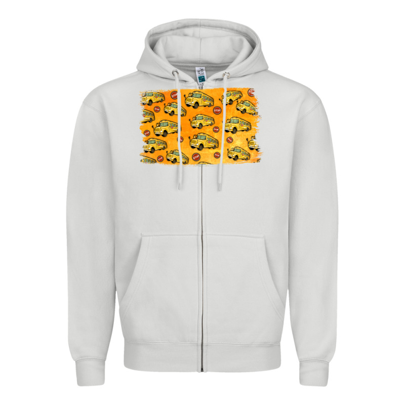 School Bus Pattern Zipper Hoodie by Jasminsmagicworld | Teevron