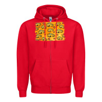 Red School Bus Pattern Zipper Hoodie - Jasminsmagicworld
