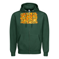 Sports Green School Bus Pattern Zipper Hoodie - Jasminsmagicworld