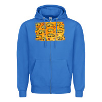 True Royal School Bus Pattern Zipper Hoodie - Jasminsmagicworld