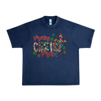 Navy Merry Christmas Urban Heavy Tee - CowhideDigitalArt