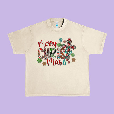 Merry Christmas Urban Heavy Tee Designed By Cowhidedigitalart