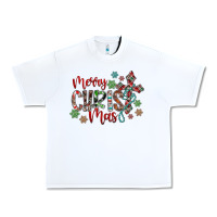 White Merry Christmas Urban Heavy Tee - CowhideDigitalArt