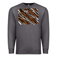 Charcoal Heather Tiger zebra background Premium Sweatshirt - RanaPortraitStore