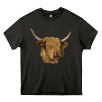 Asphalt highland cow Heavy Core Tee - RanaPortraitStore