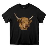 Black highland cow Heavy Core Tee - RanaPortraitStore