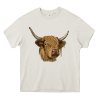 Cream highland cow Heavy Core Tee - RanaPortraitStore