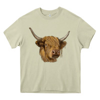 Mossy highland cow Heavy Core Tee - RanaPortraitStore