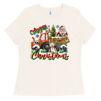 Bone Merry Christmas  tractor Ladies Tee - CowhideDigitalArt