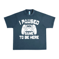 Midnight Navy i paused my game to be here Urban Heavy Tee - linhVisuals