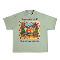 Oil Green restore the wolf defenders of wildlife Urban Heavy Tee - linhVisuals