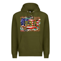 Army Green western america map usa Premium Hoodie - BarkalooDesign
