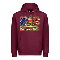 Burgundy western america map usa Premium Hoodie - BarkalooDesign