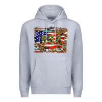 Heather Grey western america map usa Premium Hoodie - BarkalooDesign