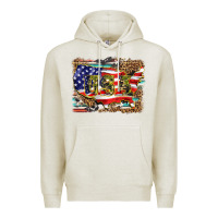 Oatmeal Heather western america map usa Premium Hoodie - BarkalooDesign