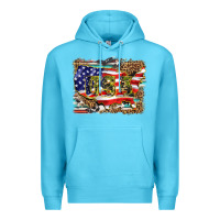 Ocean Blue western america map usa Premium Hoodie - BarkalooDesign
