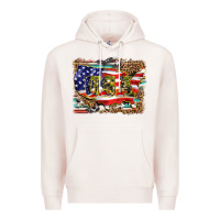 Pale Pink western america map usa Premium Hoodie - BarkalooDesign