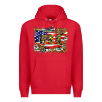 Red western america map usa Premium Hoodie - BarkalooDesign