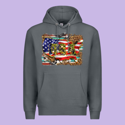 Western America Map Usa Premium Hoodie Designed By Barkaloodesign