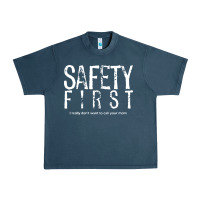 Midnight Navy safety first science teacher Urban Heavy Tee - linhVisuals